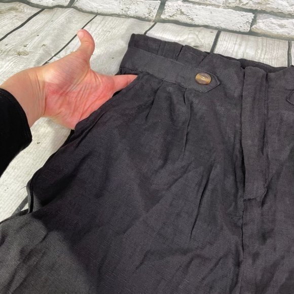 VRKUFIE Black Button High-Waist Paper Bag Short XL - Picture 7 of 11